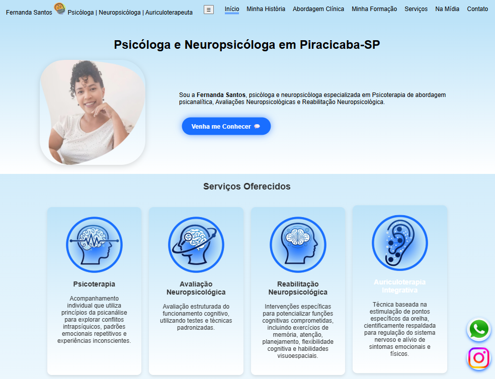Site - Psicóloga e Neuropsicóloga Fernanda Santos